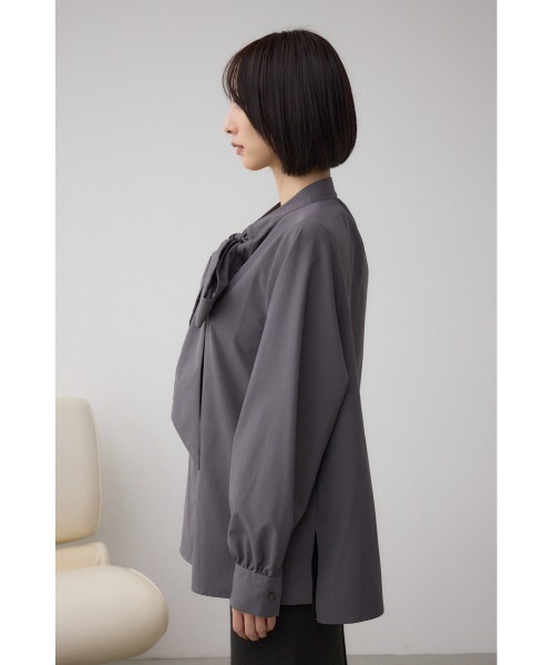 AZUL by moussy（アズールバイマウジー）の「ボウタイリボンブラウス（シャツ/ブラウス・レディース・ブラウン系その他/アイボリー/チャコールグレー・FREE）」の20枚目の写真