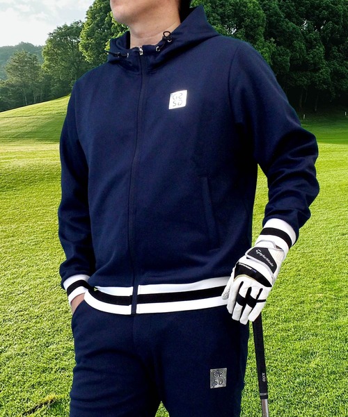 ゴルフパーカー ゴルフウェア フルジップアップフーディー ポンチ