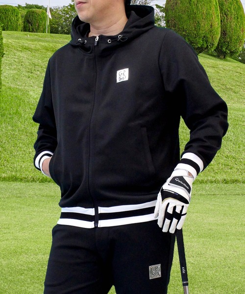 セール】ゴルフパーカー ゴルフウェア フルジップアップフーディー