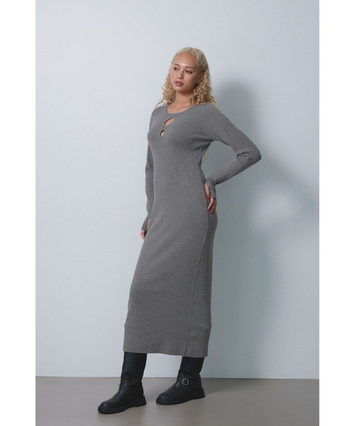 ALEXIA STAM（アリシアスタン）の「Two-Way Knit Long Dress /2way ニットワンピ（ワンピース・レディース・ブラック/ホワイト系その他/グレー・S/M）」の16枚目の写真