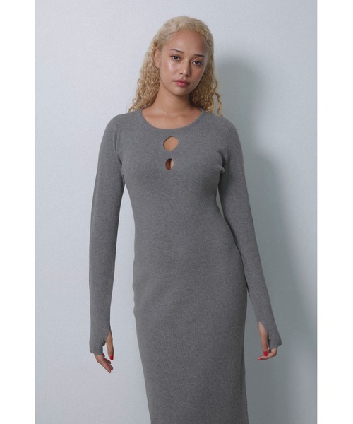 ALEXIA STAM（アリシアスタン）の「Two-Way Knit Long Dress /2way ニットワンピ（ワンピース・レディース・ブラック/ホワイト系その他/グレー・S/M）」の18枚目の写真