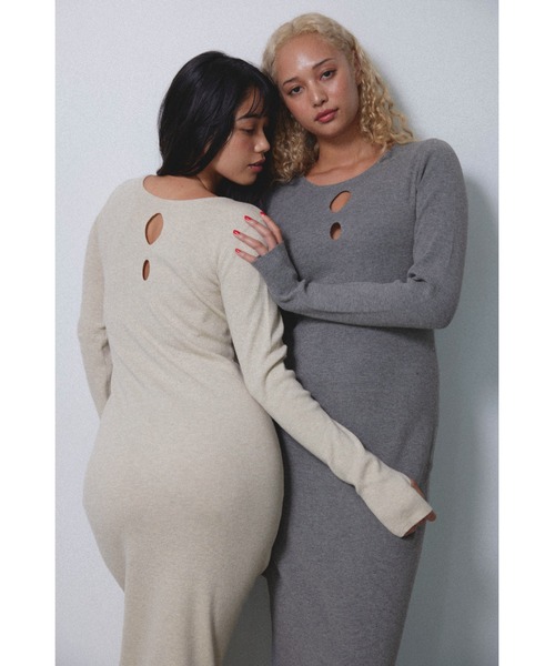 ALEXIA STAM（アリシアスタン）の「Two-Way Knit Long Dress /2way ニットワンピ（ワンピース・レディース・ブラック/ホワイト系その他/グレー・S/M）」の6枚目の写真