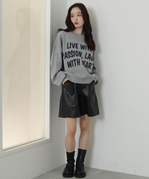 WEGO/【25年秋冬新作】レタリングニットプルオーバー（ニット/セーター