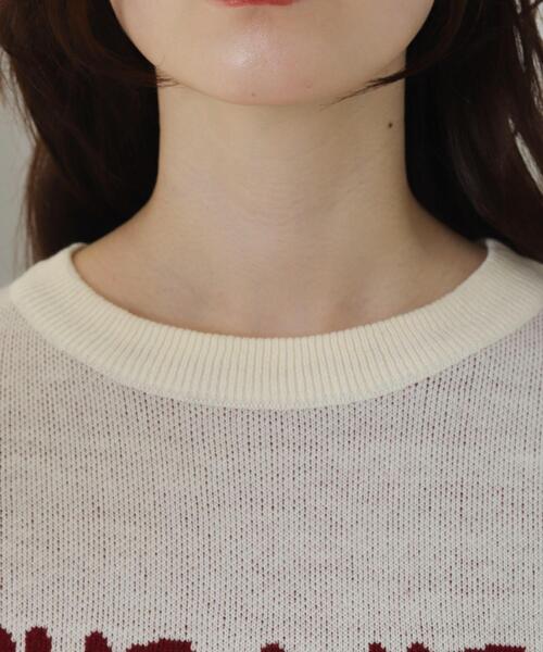 WEGO/【25年秋冬新作】レタリングニットプルオーバー（ニット/セーター