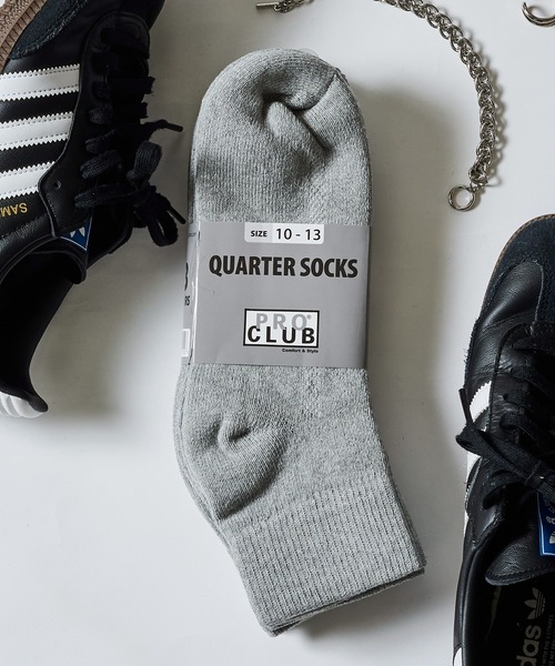 PRO CLUB （プロクラブ）の「【PRO CLUB】Heavyweight Quarter Socks(3pairs) 3足セット クォーターソックス P-183QR UNTR（ソックス/靴下・メンズ・ホワイト/グレー/ブラック・L/M）」の3枚目の写真