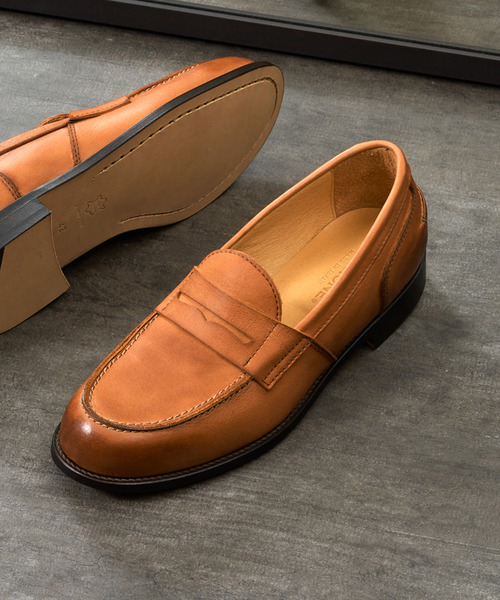 PADRONE（パドローネ）の「PADRONE パドローネ / Ex. LEATHER COIN LOAFER [CLYDE] 別注レザーコインローファー 日本製 / PA8587-2310（ローファー・メンズ・ベージュ/ダークブラウン/ブラック/キャメル・40/42/41/43）」の3枚目の写真