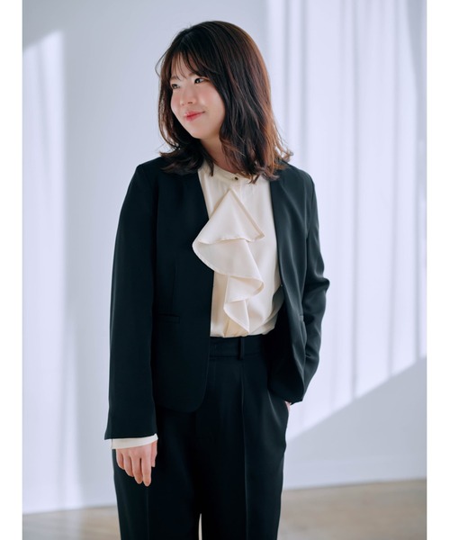 ソフトドビーノーカラージャケット 【低身長・小柄女性】（その他