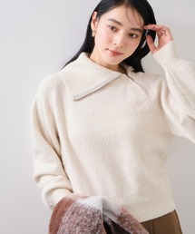 VIS | フロントジップニットプルオーバー/イージーケア(ニット/セーター)