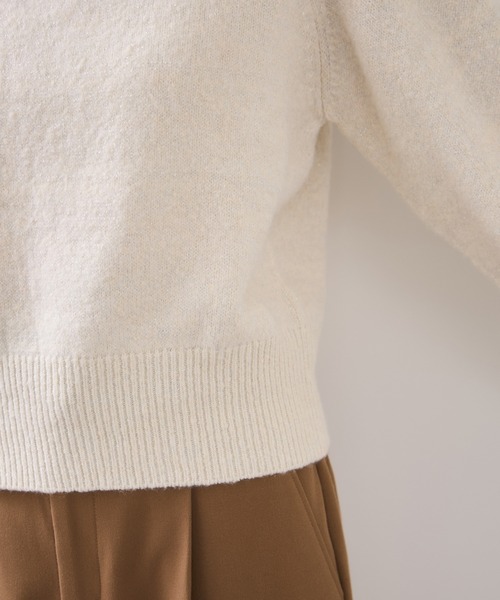 VIS（ビス）の「フロントジップニットプルオーバー/イージーケア（ニット/セーター・レディース・レッド系その他2/オフホワイト/チャコールグレー・FREE）」の11枚目の写真