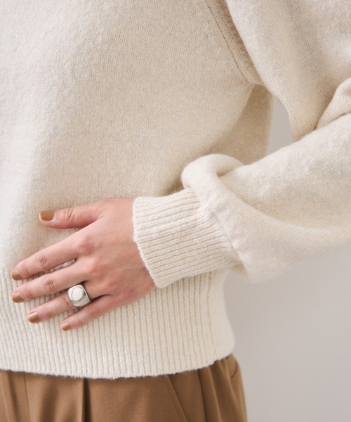 VIS（ビス）の「フロントジップニットプルオーバー/イージーケア（ニット/セーター・レディース・レッド系その他2/オフホワイト/チャコールグレー・FREE）」の10枚目の写真