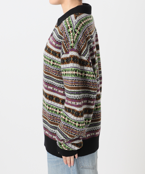 INSCRIRE（アンスクリア）の「【INSCRIRE /アンスクリア】Fairisle Polo Sweater：ニット（ニット/セーター・レディース・ブラック・MEDIUM）」の10枚目の写真