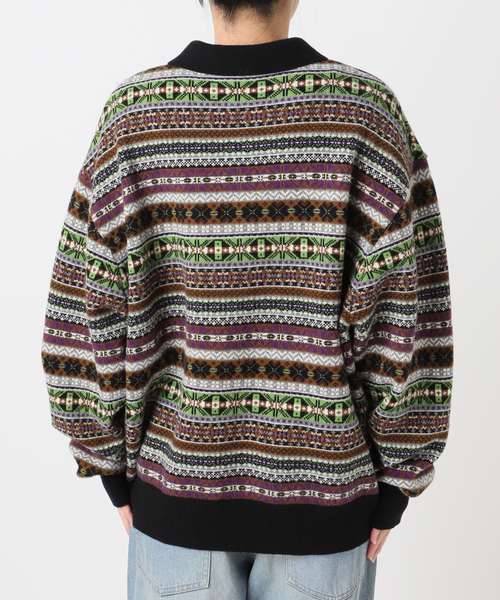 INSCRIRE（アンスクリア）の「【INSCRIRE /アンスクリア】Fairisle Polo Sweater：ニット（ニット/セーター・レディース・ブラック・MEDIUM）」の11枚目の写真