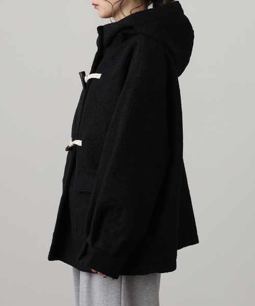 OMNES（オムネス）の「リングフェイクウール ショートダッフルコート（ダッフルコート・レディース・ブラック・FREE）」の7枚目の写真