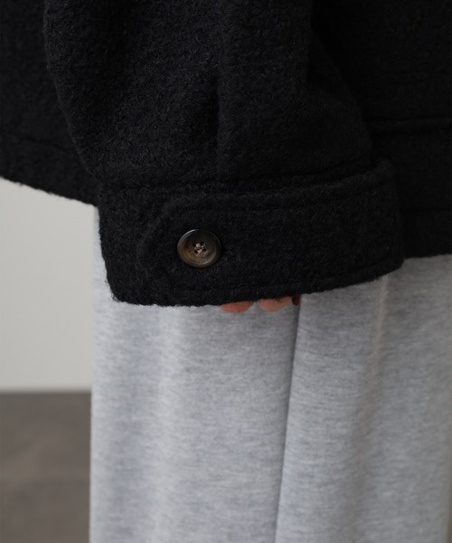 OMNES（オムネス）の「リングフェイクウール ショートダッフルコート（ダッフルコート・レディース・ブラック・FREE）」の13枚目の写真
