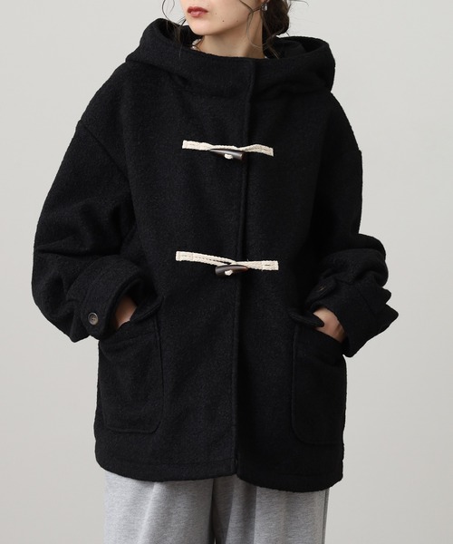 セール】リングフェイクウール ショートダッフルコート（ダッフル