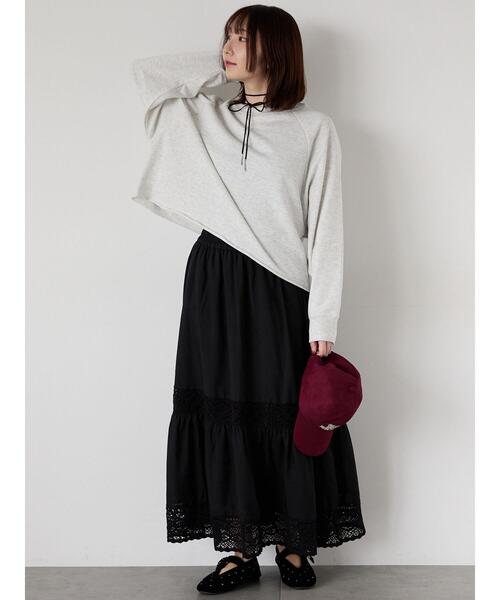 Te chichi TERRASSE（テチチテラス）の「カットオフ裏毛スウェット（その他トップス・レディース・チャコールグレー/オフホワイト/レッド/グリーン・F）」の11枚目の写真