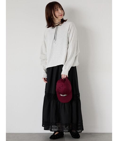 Te chichi TERRASSE（テチチテラス）の「カットオフ裏毛スウェット（その他トップス・レディース・チャコールグレー/オフホワイト/レッド/グリーン・F）」の10枚目の写真