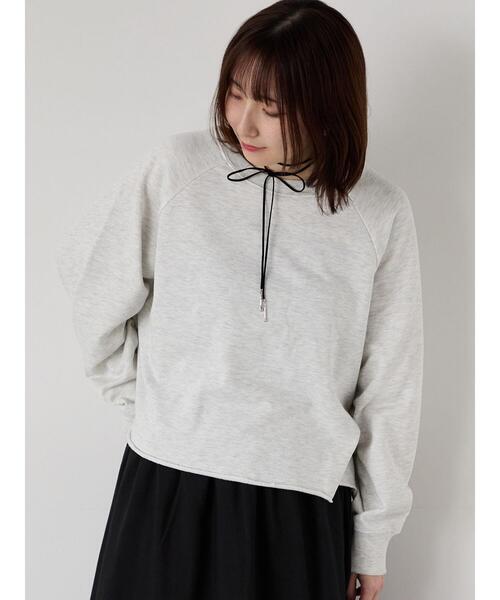 Te chichi TERRASSE（テチチテラス）の「カットオフ裏毛スウェット（その他トップス・レディース・チャコールグレー/オフホワイト/レッド/グリーン・F）」の9枚目の写真