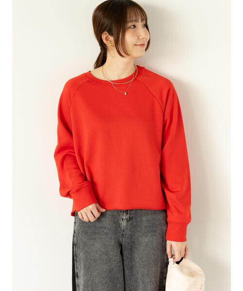 Te chichi TERRASSE（テチチテラス）の「カットオフ裏毛スウェット（その他トップス・レディース・チャコールグレー/オフホワイト/レッド/グリーン・F）」の16枚目の写真