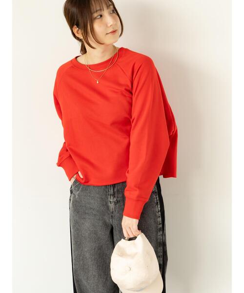 Te chichi TERRASSE（テチチテラス）の「カットオフ裏毛スウェット（その他トップス・レディース・チャコールグレー/オフホワイト/レッド/グリーン・F）」の17枚目の写真