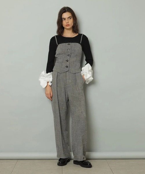 CADUNE(カデュネ)の「ツイード2タックパンツ(その他パンツ・レディース・ブラウン/ブラック・34/36/38)」の1枚目の写真