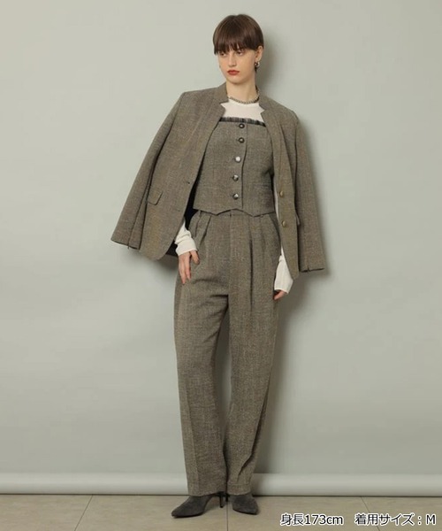 CADUNE(カデュネ)の「ツイード2タックパンツ(その他パンツ・レディース・ブラウン/ブラック・34/36/38)」の3枚目の写真