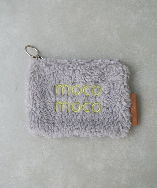 BIRTHDAY BAR(バースデイバー)の「MOCOMOCOボアポーチ(ポーチ・レディース・グレー/アイボリー/ブルー系その他・0)」の1枚目の写真