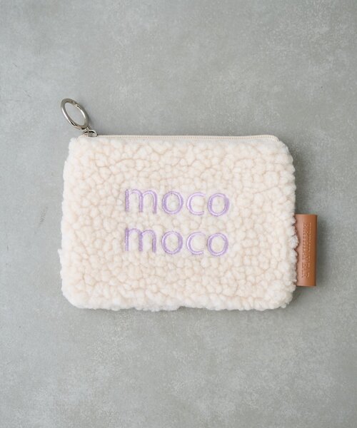 BIRTHDAY BAR(バースデイバー)の「MOCOMOCOボアポーチ(ポーチ・レディース・グレー/アイボリー/ブルー系その他・0)」の2枚目の写真