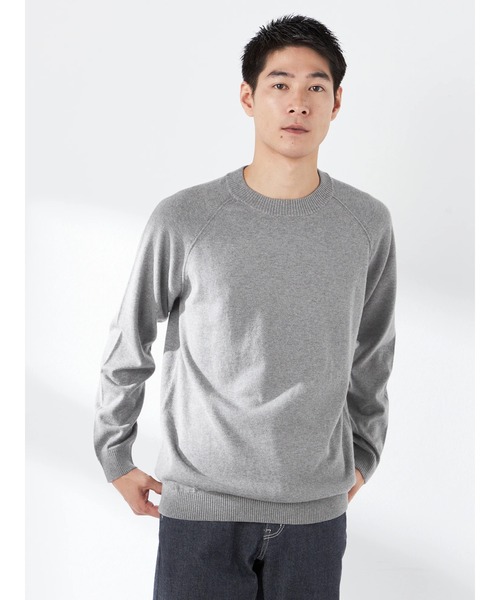 McGREGOR（マックレガー）の「コットンカシミアニット（ニット/セーター・メンズ・ブラック/アイボリー/チャコールグレー・L/M）」の3枚目の写真