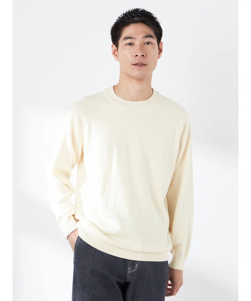 McGREGOR（マックレガー）の「コットンカシミアニット（ニット/セーター・メンズ・ブラック/アイボリー/チャコールグレー・L/M）」の2枚目の写真