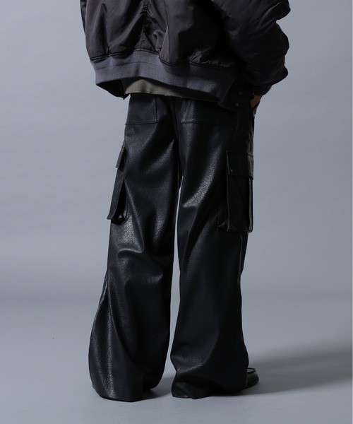 DankeSchon/ダンケシェーン/PU LEATHER BAGGY CARGO PANTS（カーゴ