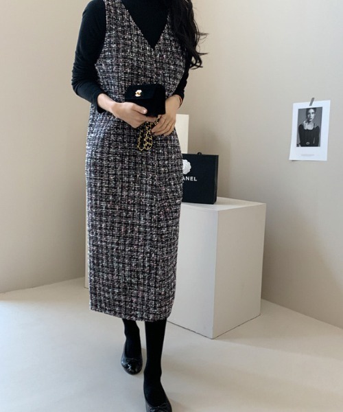 FAVORITO(ファヴォリート)の「ベストワンピース(ワンピース・レディース・ブラック・F)」の4枚目の写真