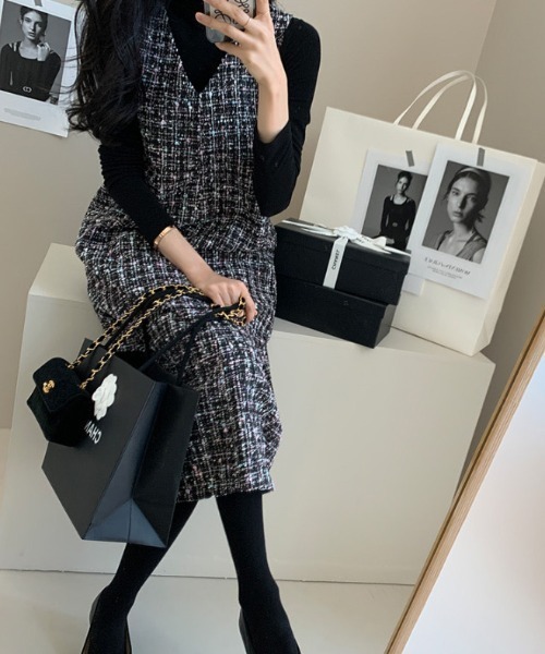 FAVORITO(ファヴォリート)の「ベストワンピース(ワンピース・レディース・ブラック・F)」の2枚目の写真