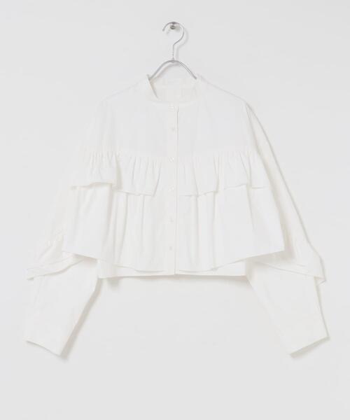 KBF（ケイビーエフ）の「『WEB限定』ラッフルデザインブラウス（シャツ/ブラウス・レディース・オフホワイト/ブラック/カーキ・ONE）」の10枚目の写真