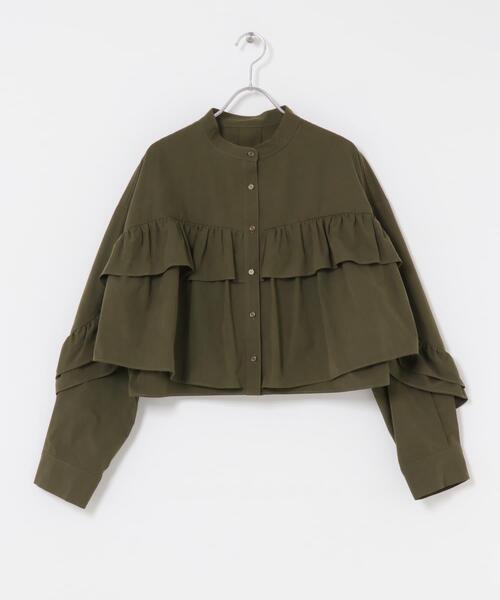 KBF（ケイビーエフ）の「『WEB限定』ラッフルデザインブラウス（シャツ/ブラウス・レディース・オフホワイト/ブラック/カーキ・ONE）」の18枚目の写真