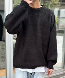 【HOUSTON】ヒューストン UNIVERD72 MOHAIR TOUCH SWEATER 無地 モヘアタッチ起毛セーター