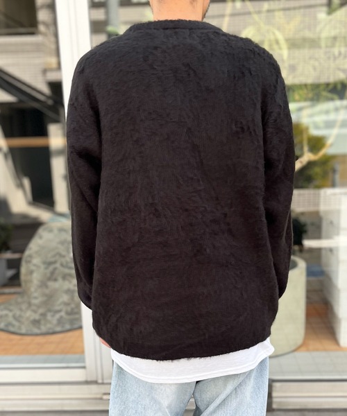 HOUSTON(ヒューストン)の「【HOUSTON】ヒューストン UNIVERD72 MOHAIR TOUCH SWEATER 無地 モヘアタッチ起毛セーター(ニット/セーター・メンズ・オフホワイト/ブラック・M/XL/L)」の11枚目の写真