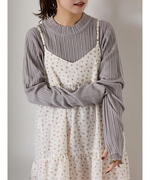 ehka sopo（エヘカソポ）の「袖フリルモックネックニット（ニット/セーター・レディース・キナリ/ブラック/グレー/オフホワイト・F）」の4枚目の写真