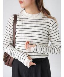 ehka sopo | 袖フリルモックネックニット(ニット/セーター)