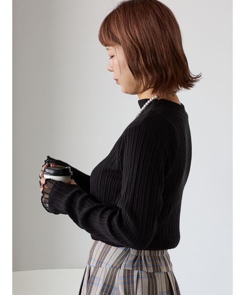 ehka sopo（エヘカソポ）の「袖フリルモックネックニット（ニット/セーター・レディース・キナリ/ブラック/グレー/オフホワイト・F）」の18枚目の写真