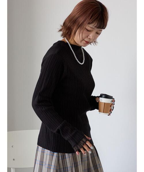 ehka sopo（エヘカソポ）の「袖フリルモックネックニット（ニット/セーター・レディース・キナリ/ブラック/グレー/オフホワイト・F）」の21枚目の写真