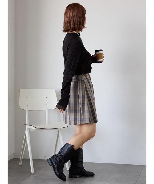 ehka sopo（エヘカソポ）の「袖フリルモックネックニット（ニット/セーター・レディース・キナリ/ブラック/グレー/オフホワイト・F）」の8枚目の写真