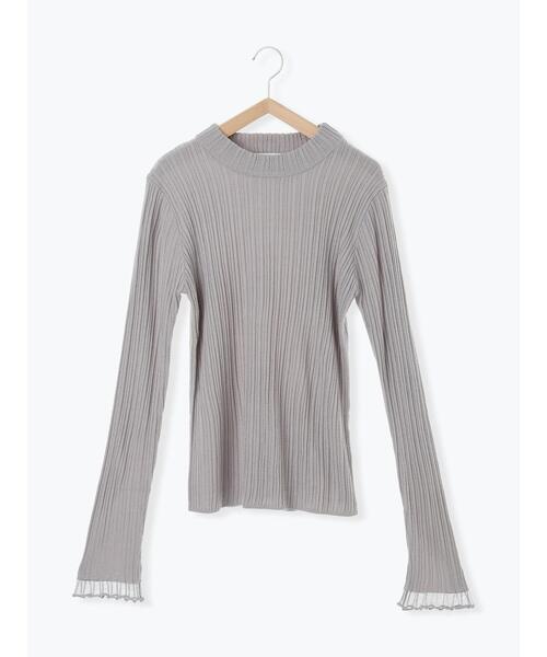 ehka sopo（エヘカソポ）の「袖フリルモックネックニット（ニット/セーター・レディース・キナリ/ブラック/グレー/オフホワイト・F）」の11枚目の写真