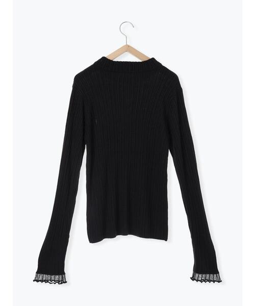 ehka sopo（エヘカソポ）の「袖フリルモックネックニット（ニット/セーター・レディース・キナリ/ブラック/グレー/オフホワイト・F）」の14枚目の写真