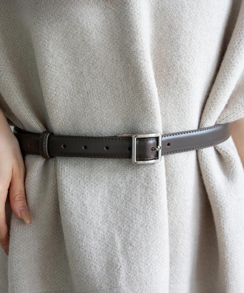 セール】スクエアシルバーバックル本革ベルト（ベルト）｜VitaFelice
