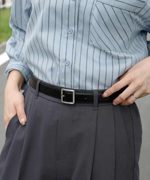 セール】スクエアシルバーバックル本革ベルト（ベルト）｜VitaFelice