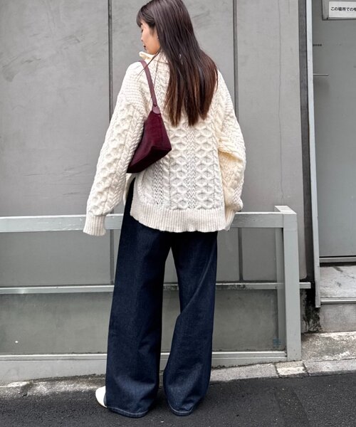 ちーず　Cニット　グレー B.C STOCK（ベーセーストック） ニット セーター FOXMIXクルーネック