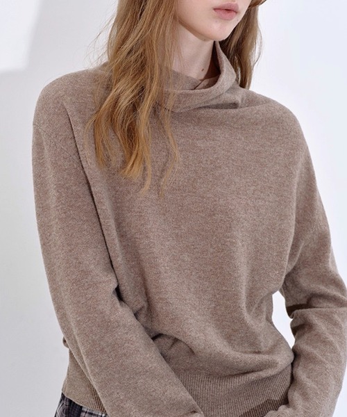 Fano Studios(ファノ ストゥディオズ)の「ハイネック カシミヤウールニットトップス FD25S064【Fano Studios】【2025AW】(Tシャツ/カットソー・レディース・アイボリー/ライトブラウン/ダークブラウン・M/S)」の5枚目の写真