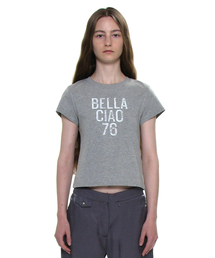 チャオベラ76プリンテッドショートスリーブTシャツ_メランジ