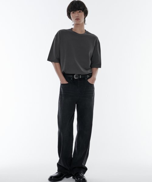 MUSINSA STANDARD（ムシンサスタンダード）の「[クールタンダード] リラックスフィットクルーネックピケTシャツ [ガンメタル]（Tシャツ/カットソー・メンズ・その他・SMALL/MEDIUM/LARGE/X-LARGE/XX-LARGE/XXX-LARGE）」の4枚目の写真